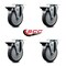 Service Caster 5'' Thermo Rubber Wheel Swivel Top Plate Caster Set with Posi Brake, 4PK SCC-20S514-TPRB-PLB-4 - alternate 4